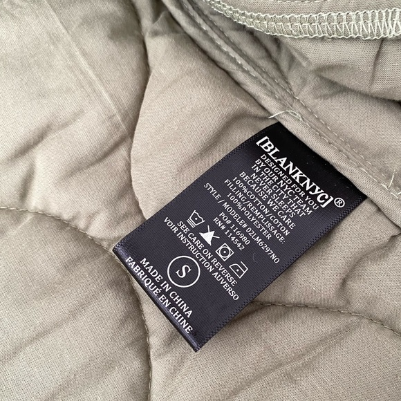 NWT Blank NYC Back To Me Olive Green Quilted Jacket Shacket - Picture 16 of 17